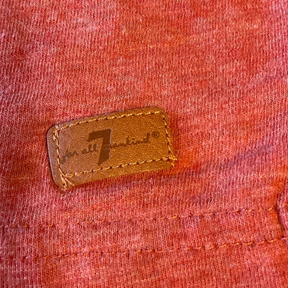 7 For All Mankind Orange Tee with Black Details - Picture 4 of 7